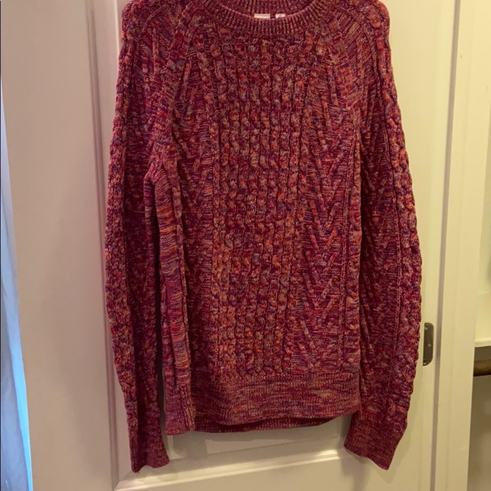 Gap Pink cable sweater sz M TALL